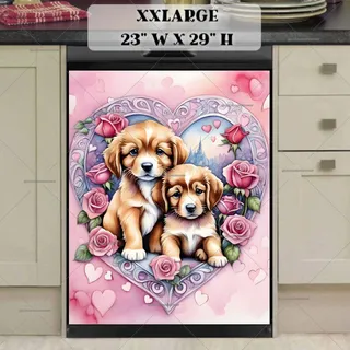 Preview of Valentine’s Day Puppy Couple magnet in XX Large size.