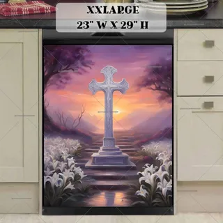 Preview of Purple Cross and Lilies in the Sunset magnet in XX Large size.