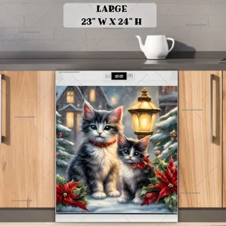 Preview of Two Cute Christmas Kittens magnet in Large size.