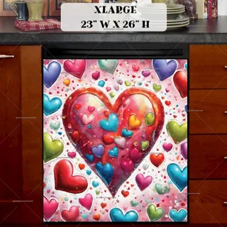 Preview of Colorful Valentine’s Day Hearts magnet in Extra Large size.