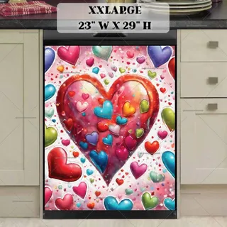 Preview of Colorful Valentine’s Day Hearts magnet in XX Large size.