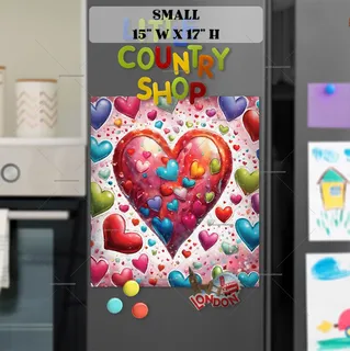 Preview of Colorful Valentine’s Day Hearts magnet in Small size.