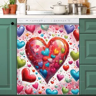 Preview of Colorful Valentine’s Day Hearts magnet.