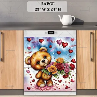 Preview of XoXo Valentine's Teddy Bear magnet in Large size.