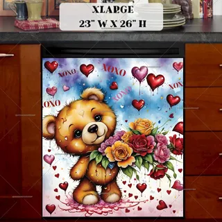 Preview of XoXo Valentine's Teddy Bear magnet in Extra Large size.