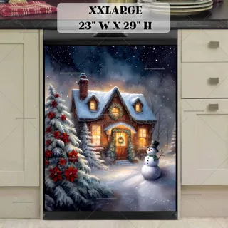 Preview of Beautiful Cozy Christmas Cottage magnet in XX Large size.