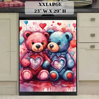 Preview of Valentine’s Teddy Bears with Hearts magnet in XX Large size.