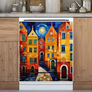 Preview of Abstract Colorful City magnet.