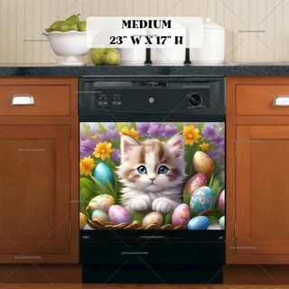 Preview of Blue Eyed Easter Kitten magnet in Medium size.