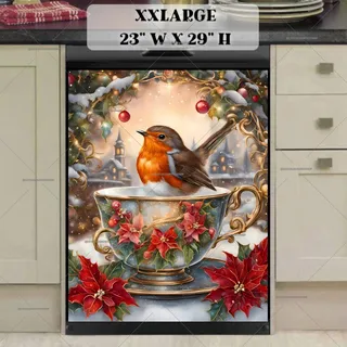 Preview of Christmas Cup with a Robin magnet in XX Large size.