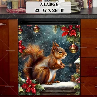 Preview of Cute Christmas Squirrel magnet in Extra Large size.