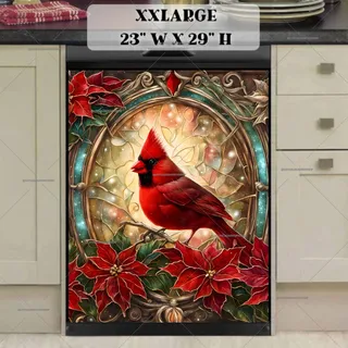 Preview of Stained Glass Window and Cardinal magnet in XX Large size.