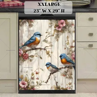 Preview of Little Birds on Wood Background magnet in XX Large size.