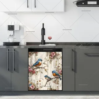 Preview of Little Birds on Wood Background magnet.