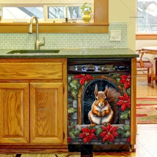 Preview of Christmas Squirrel at the Window magnet.