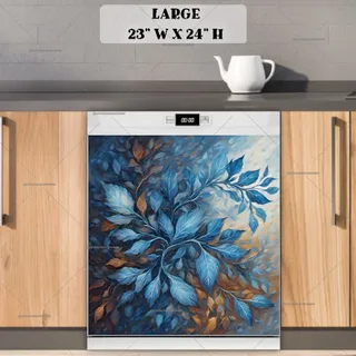 Preview of Beautiful Blue and Orange Leaves magnet in Large size.