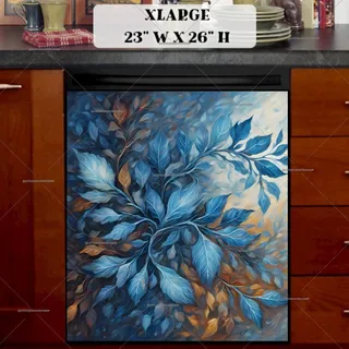 Preview of Beautiful Blue and Orange Leaves magnet in Extra Large size.