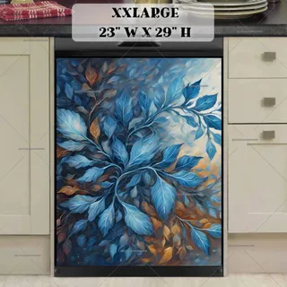 Preview of Beautiful Blue and Orange Leaves magnet in XX Large size.