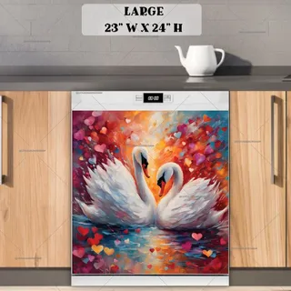 Preview of Beautiful Swan Couple magnet in Large size.