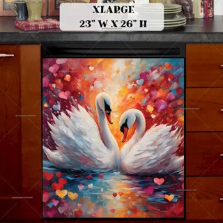 Preview of Beautiful Swan Couple magnet in Extra Large size.