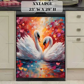 Preview of Beautiful Swan Couple magnet in XX Large size.