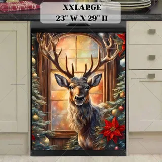 Preview of Christmas Deer at the Window magnet in XX Large size.