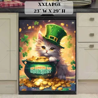 Preview of St. Patrick Day Kitten and Gold magnet in XX Large size.