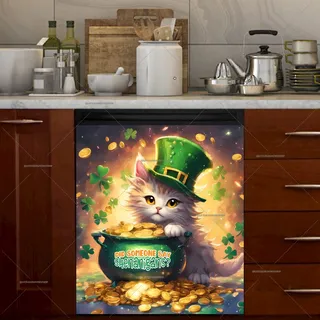 Preview of St. Patrick Day Kitten and Gold magnet.