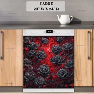 Preview of Black Valentine’s Day Roses magnet in Large size.