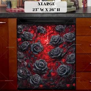 Preview of Black Valentine’s Day Roses magnet in Extra Large size.