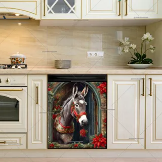 Preview of Christmas Donkey at the Door magnet.