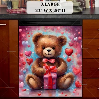 Preview of Teddy Bear with Valentine’s Gift magnet in Extra Large size.