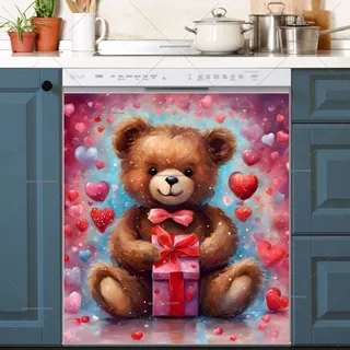 Preview of Teddy Bear with Valentine’s Gift magnet.