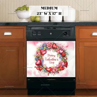 Preview of Valentine's Day Wreath with Hearts magnet in Medium size.