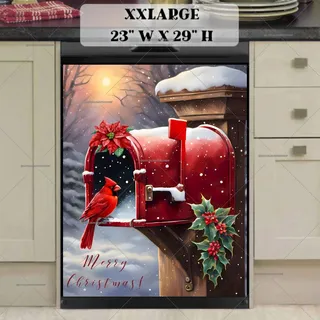 Preview of Cardinal in the Christmas Mailbox magnet in XX Large size.