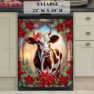 Preview of Cute Christmas Cow Girl magnet in XX Large size.