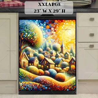 Preview of Cute Whimsical Village magnet in XX Large size.