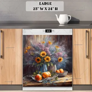 Preview of Still Life Oranges and Wildflowers magnet in Large size.