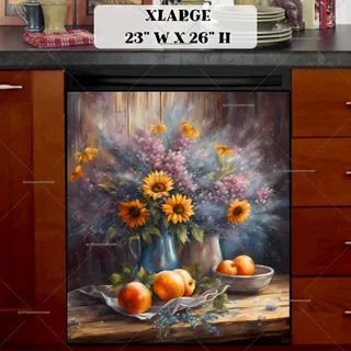 Preview of Still Life Oranges and Wildflowers magnet in Extra Large size.