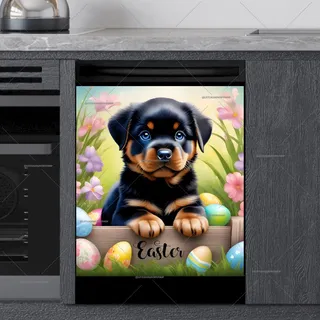 Preview of Cute Easter Rottweiler Puppy magnet.