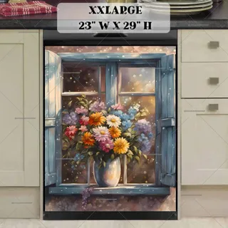 Preview of Flowers at the Farmhouse Window magnet in XX Large size.