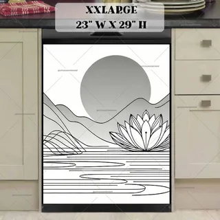 Preview of Minimalist Zen Landscape Line Art magnet in XX Large size.