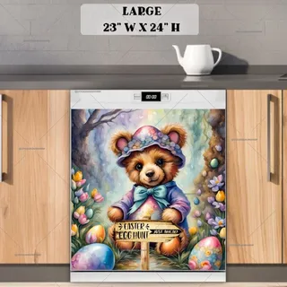 Preview of Easter Egg Hunt Teddy Bear magnet in Large size.