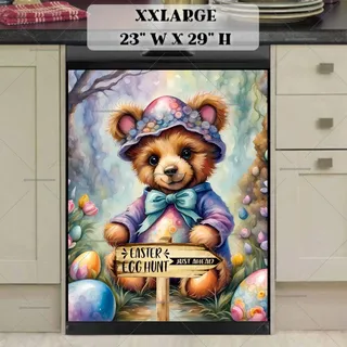 Preview of Easter Egg Hunt Teddy Bear magnet in XX Large size.