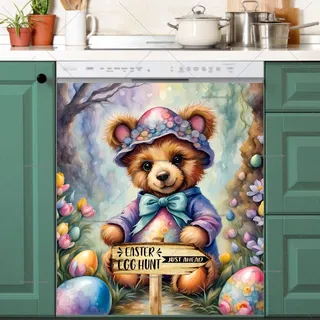 Preview of Easter Egg Hunt Teddy Bear magnet.