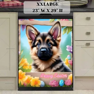 Preview of Easter German Shepherd Puppy magnet in XX Large size.