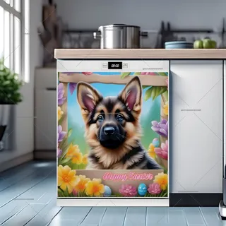 Preview of Easter German Shepherd Puppy magnet.