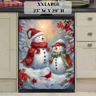 Preview of Woodland Snowman Couple magnet in XX Large size.