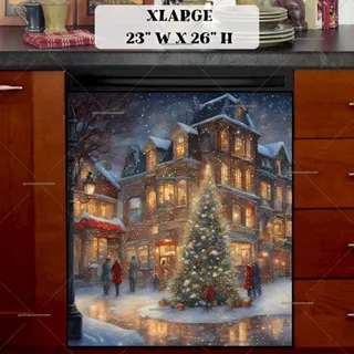 Preview of Christmas City Square magnet in Extra Large size.