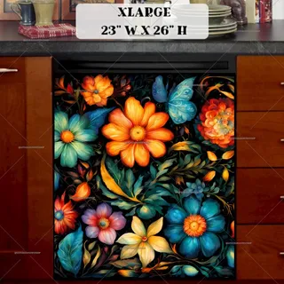 Preview of European Folk Flowers magnet in Extra Large size.